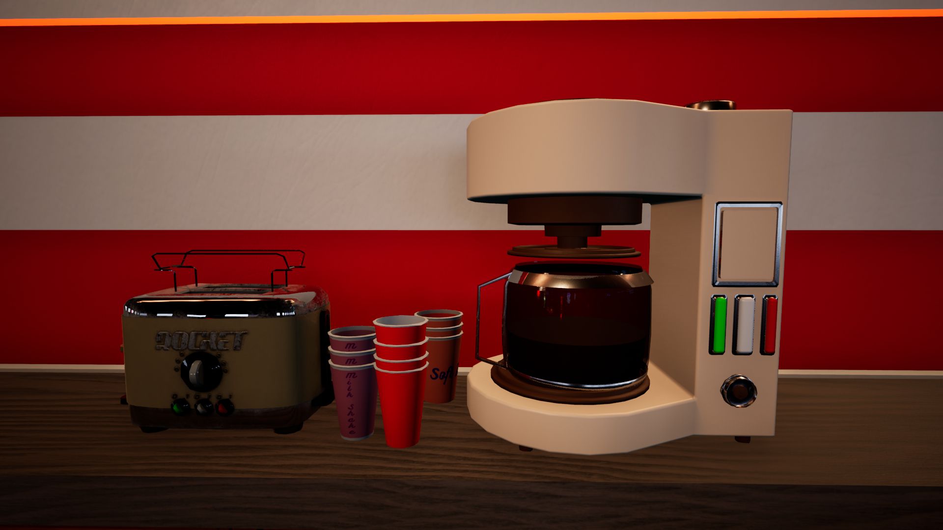 An image showing Fast Food asset pack, created with Unity Engine.