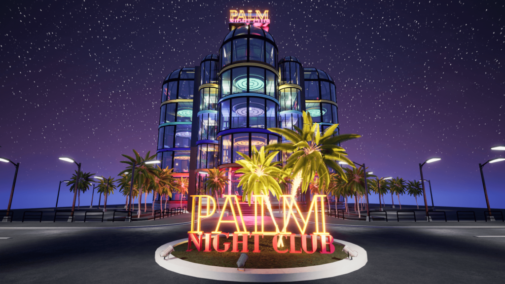 An image showing Palm Night Club asset pack, created with Unreal Engine.