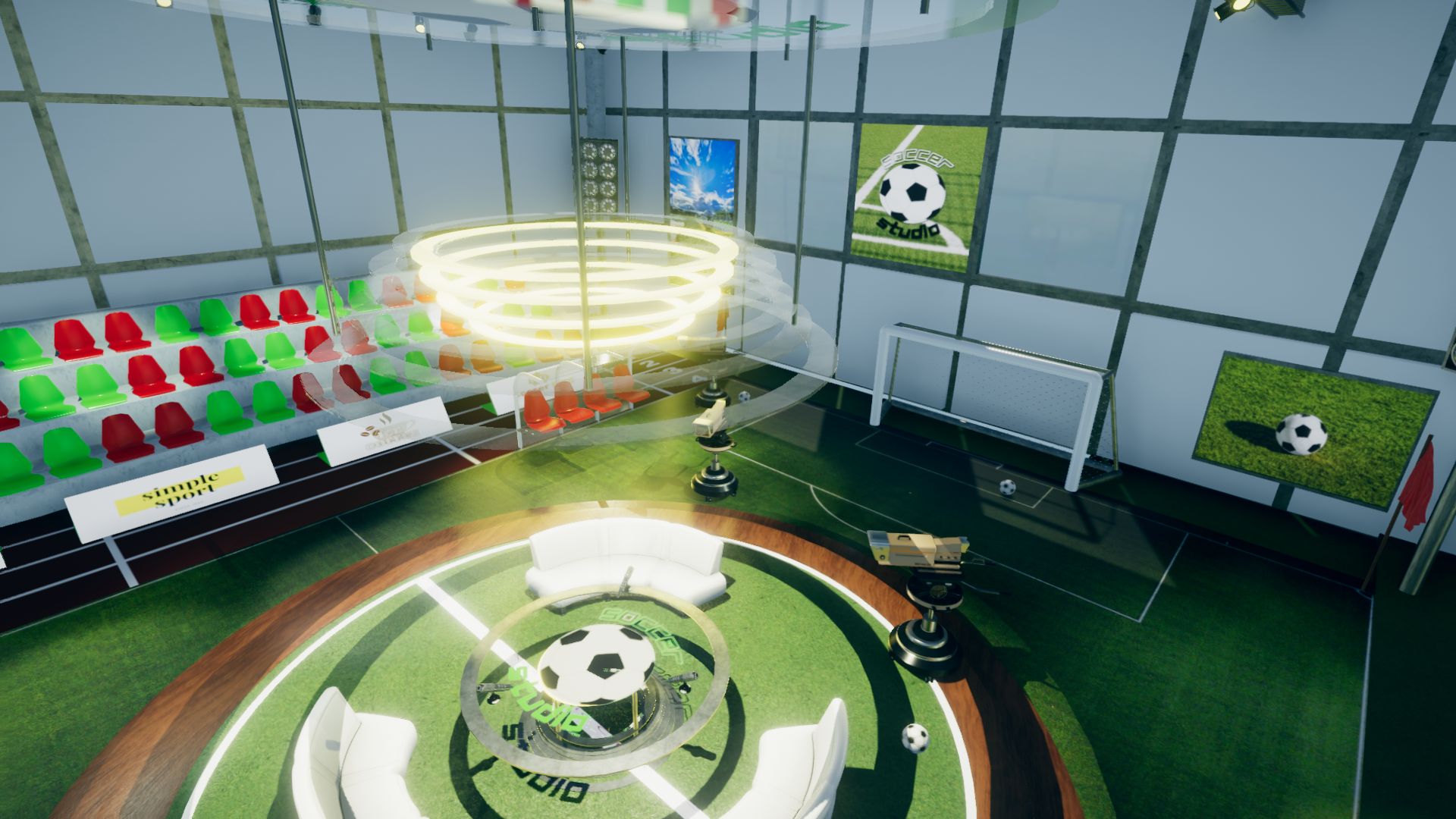 An image showing Soccer Studio Set asset pack, created with Unity Engine.