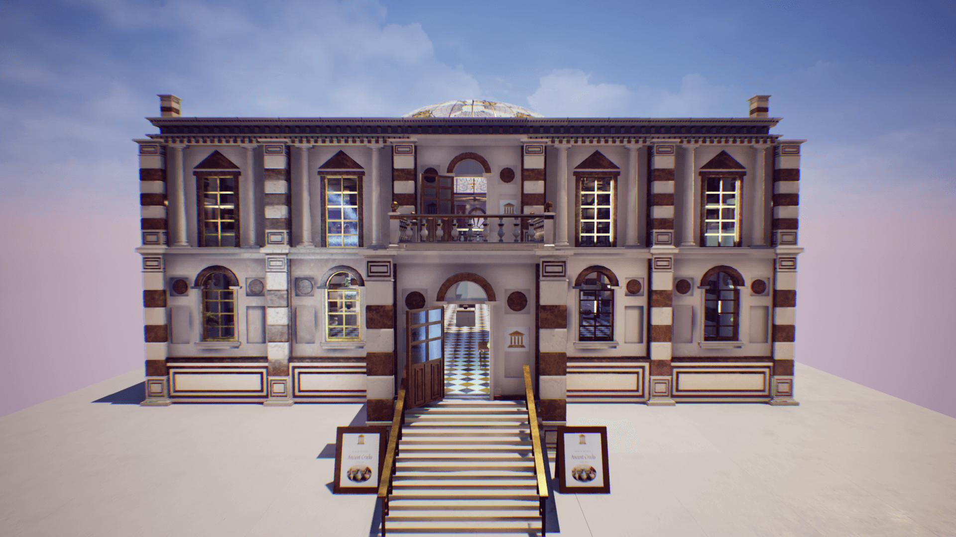 An image showing Museum asset pack, created with Unreal Engine.