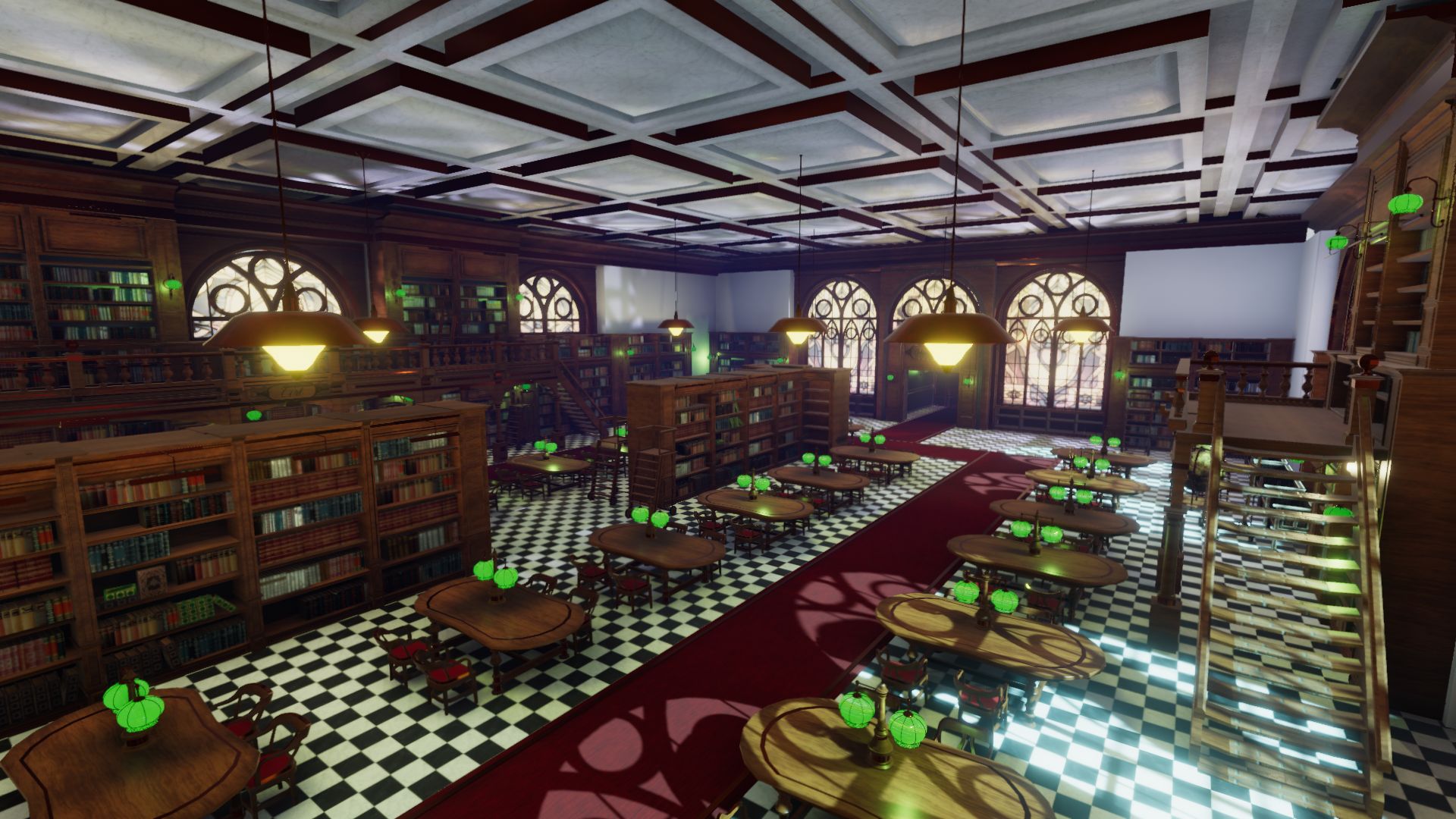 An image showing National Library asset pack, created with Unity Engine.