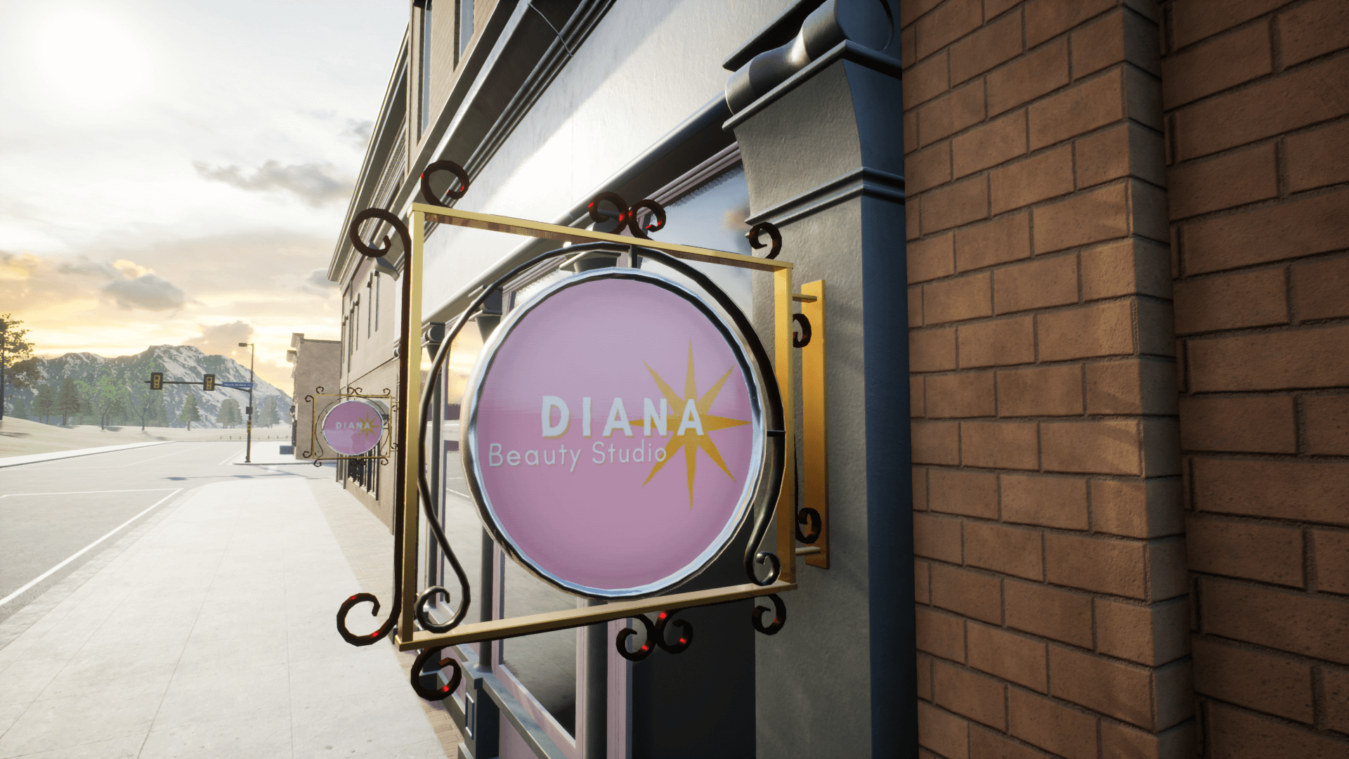 An image showing Shop Signboards asset pack, created with Unreal Engine.