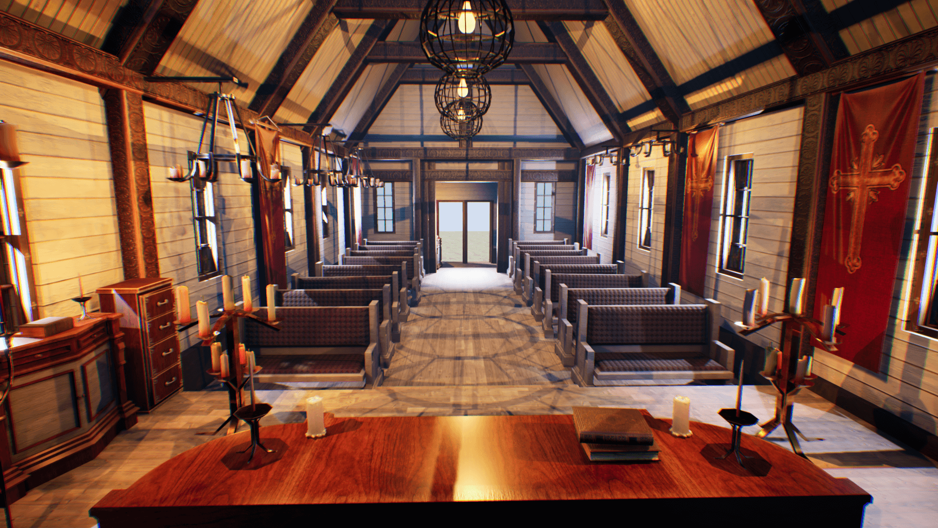 An image showing Church 4. asset pack, created with Unreal Engine.