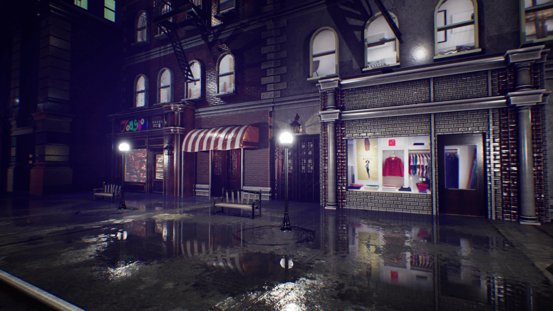 An image showing Night City Creator Update asset pack, created with Unreal Engine.