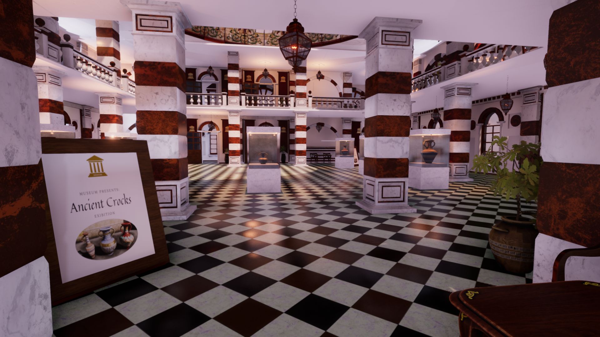 An image showing Museum asset pack, created with Unity Engine.