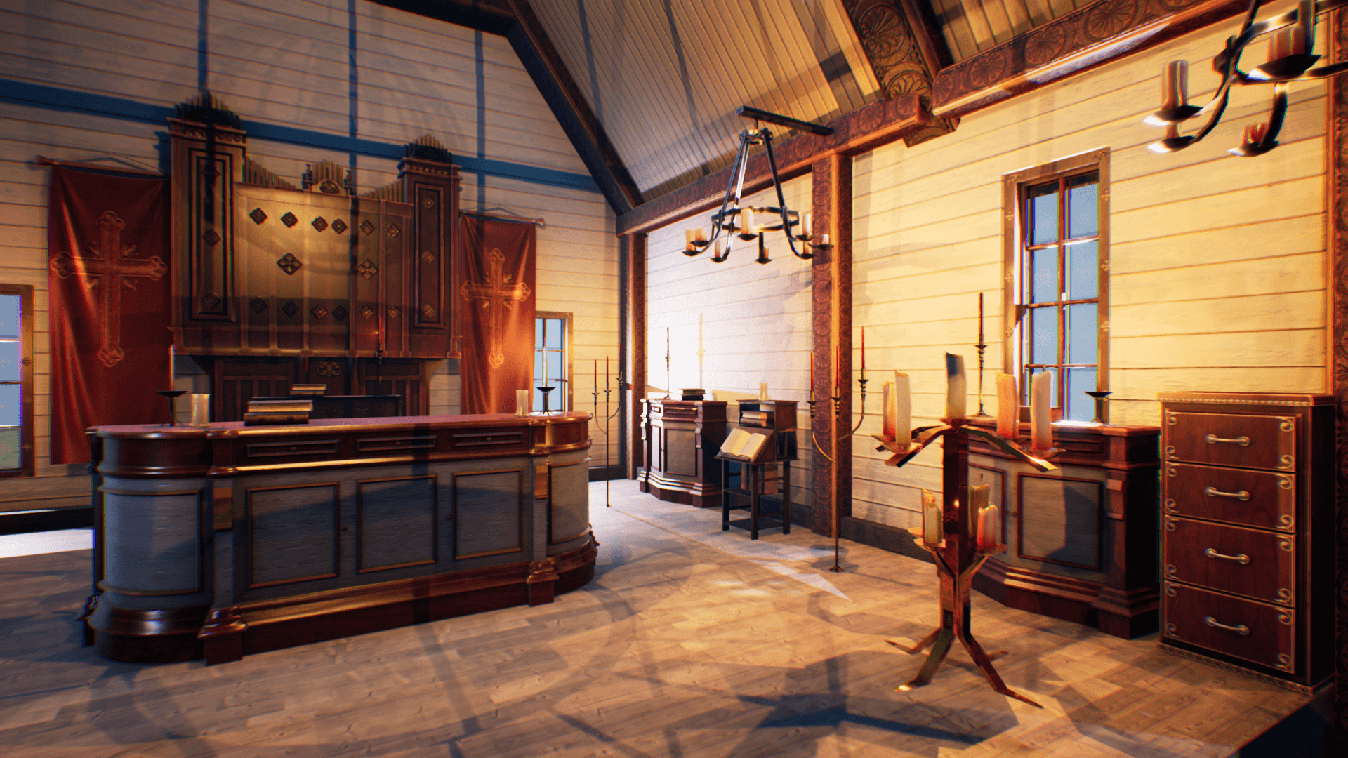 An image showing Church 4. asset pack, created with Unreal Engine.