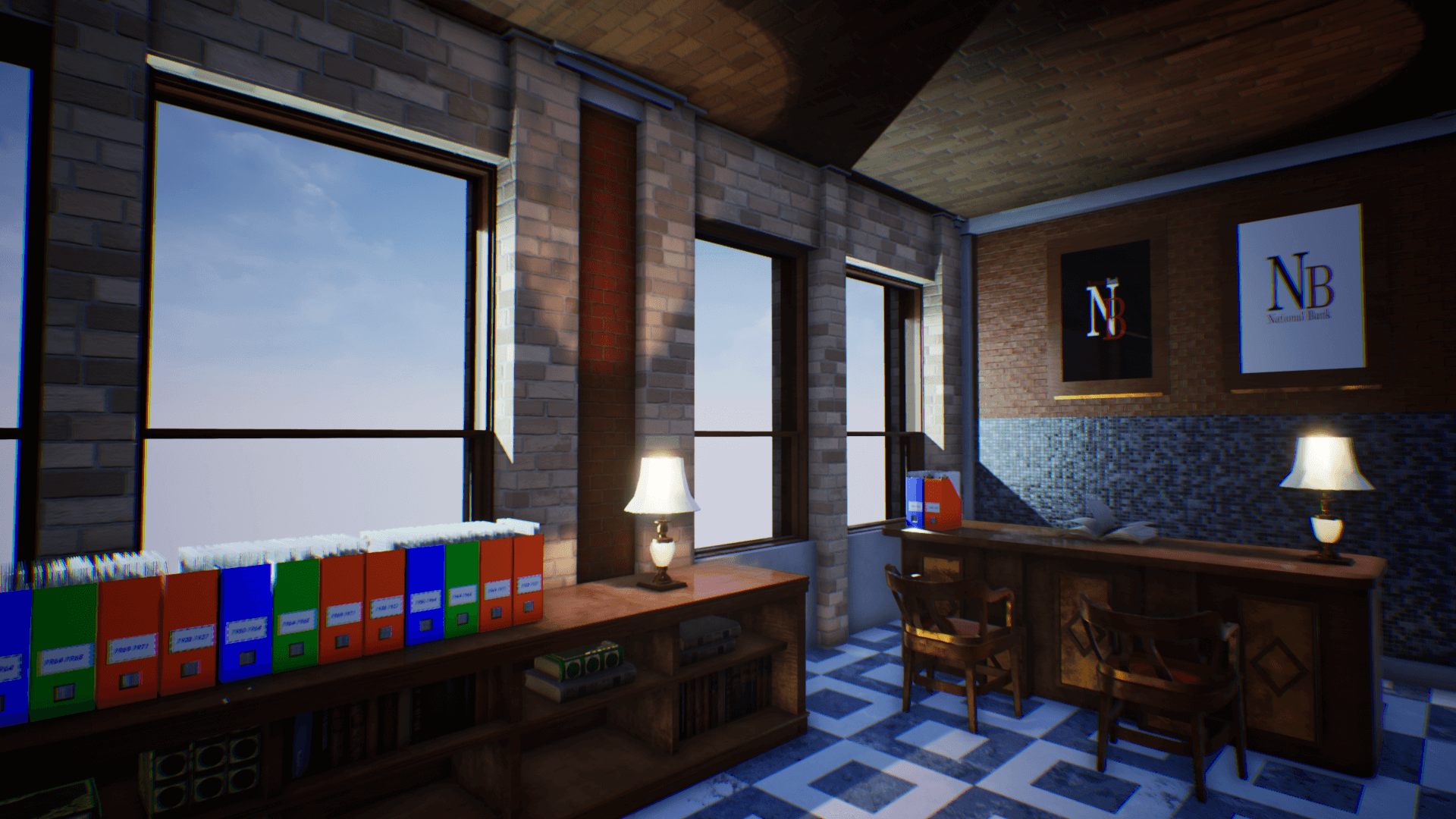 An image showing National Bank asset pack, created with Unreal Engine.