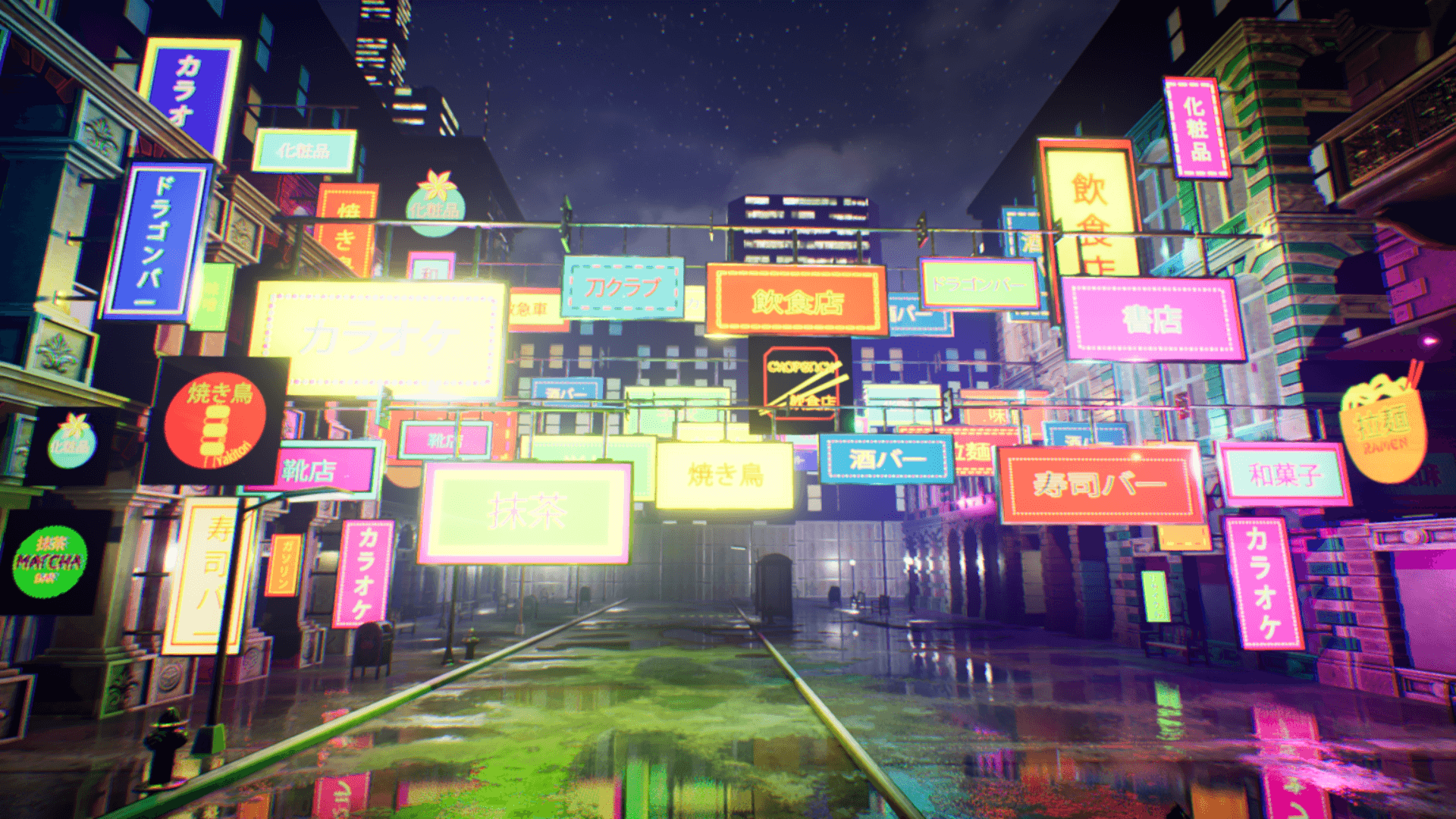 An image showing Japanese Neon Signs asset pack, created with Unreal Engine.