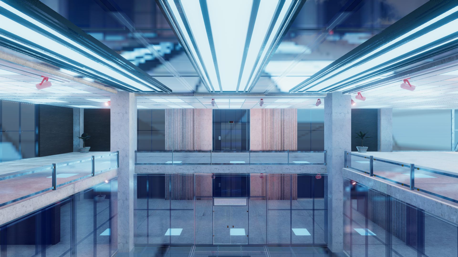 An image showing Modular Glass Building asset pack, created with Unity Engine