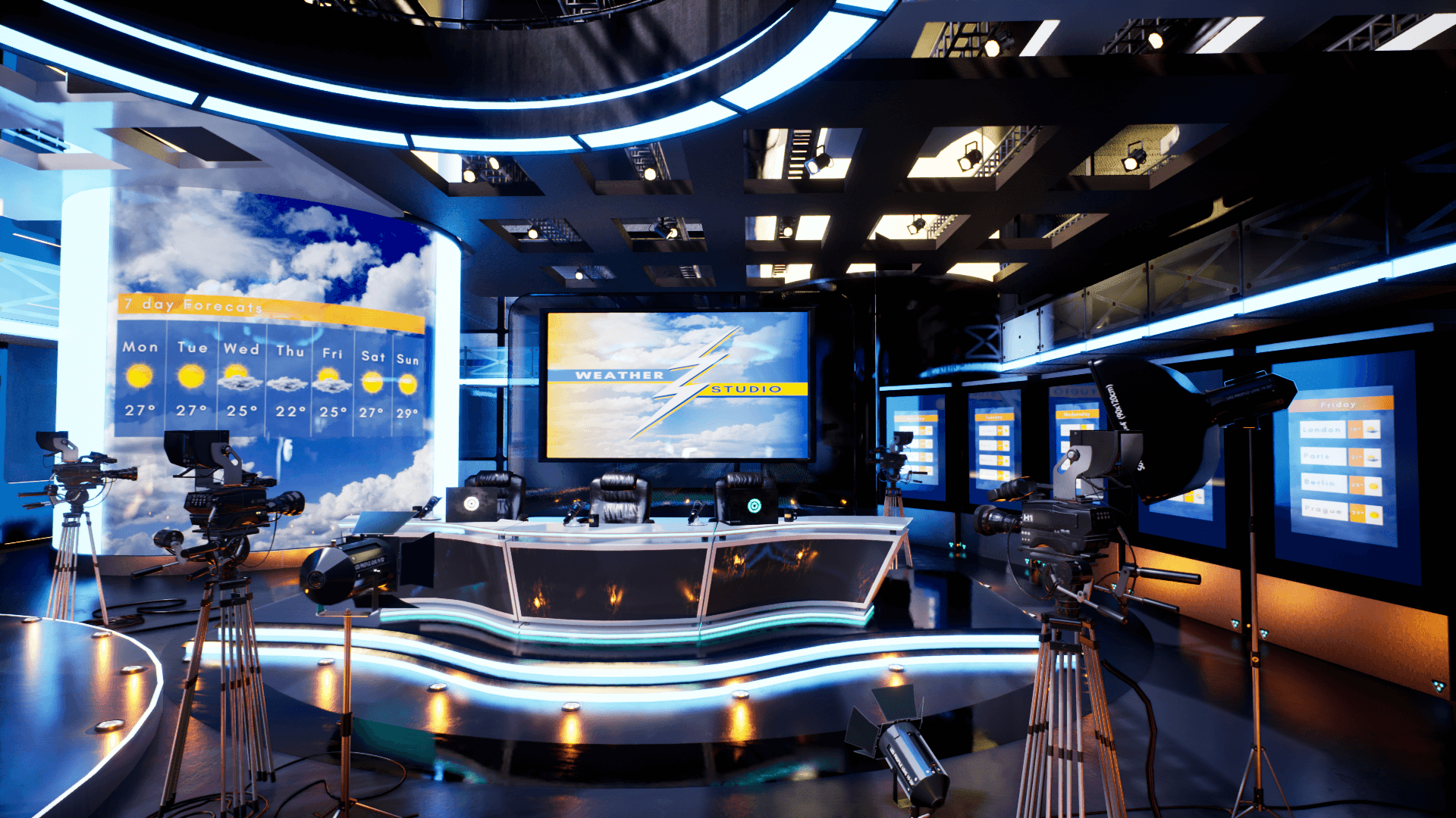 An image showing Weather TV Studio 2 asset pack, created with Unreal Engine