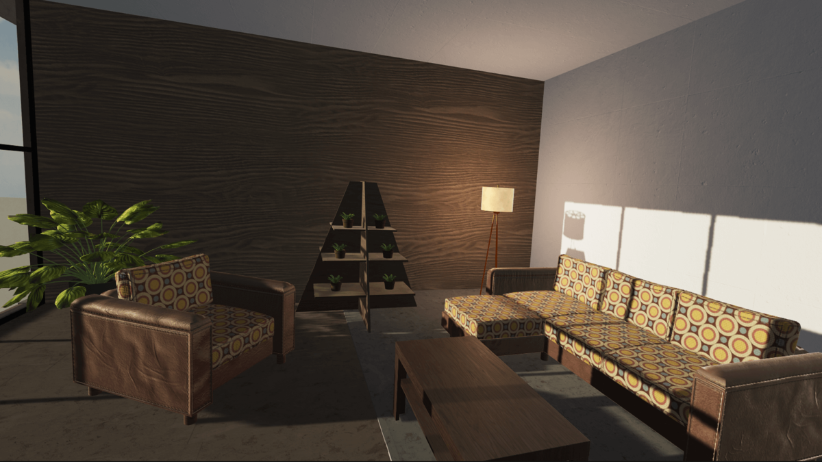 An image showing the Free Furniture Set asset pack, created with Unity Engine