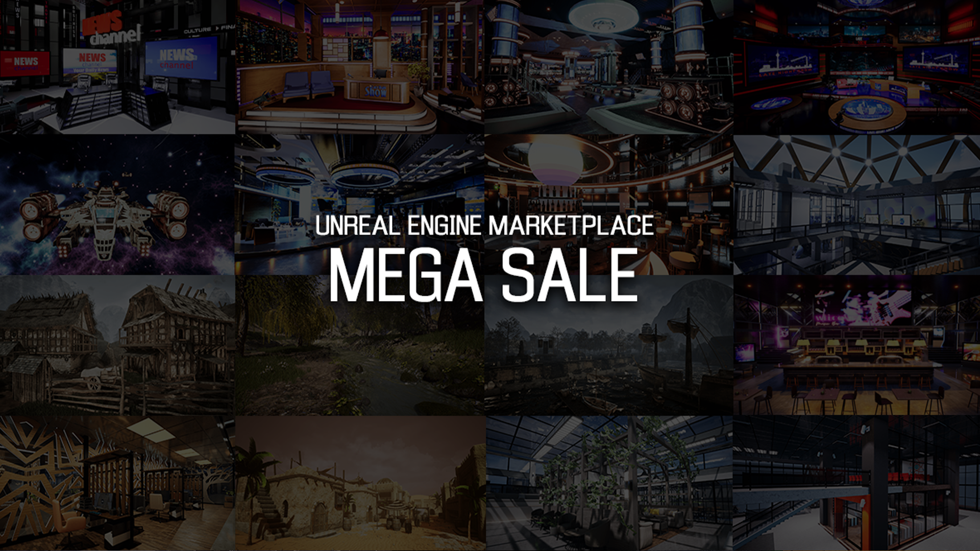 Promotional image for Mega Sale hosted by Unreal Engine Marketplace