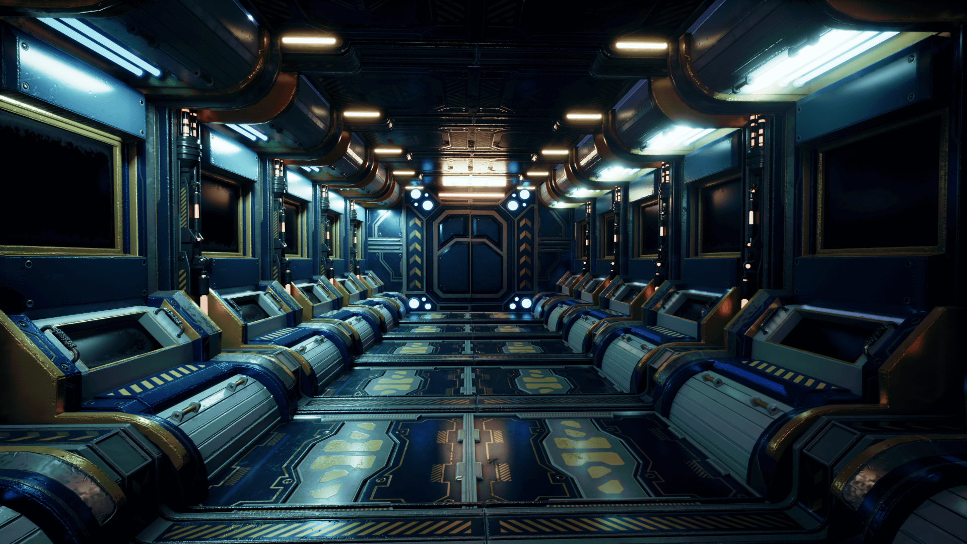 An image showing the SciFi Corridors 2. asset pack, created with Unreal Engine