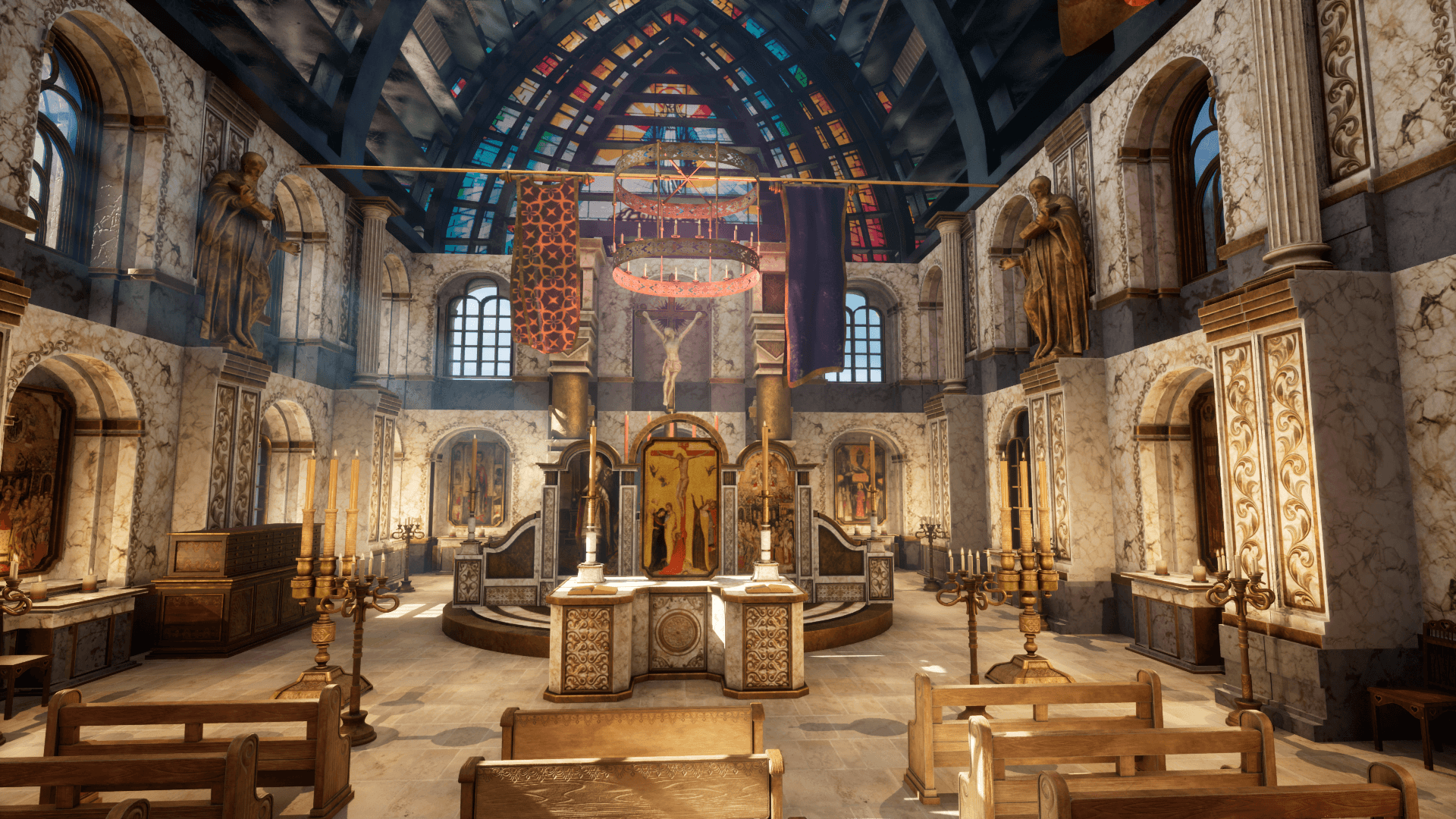 An image showing the Cathedral 3. asset pack, created with Unreal Engine