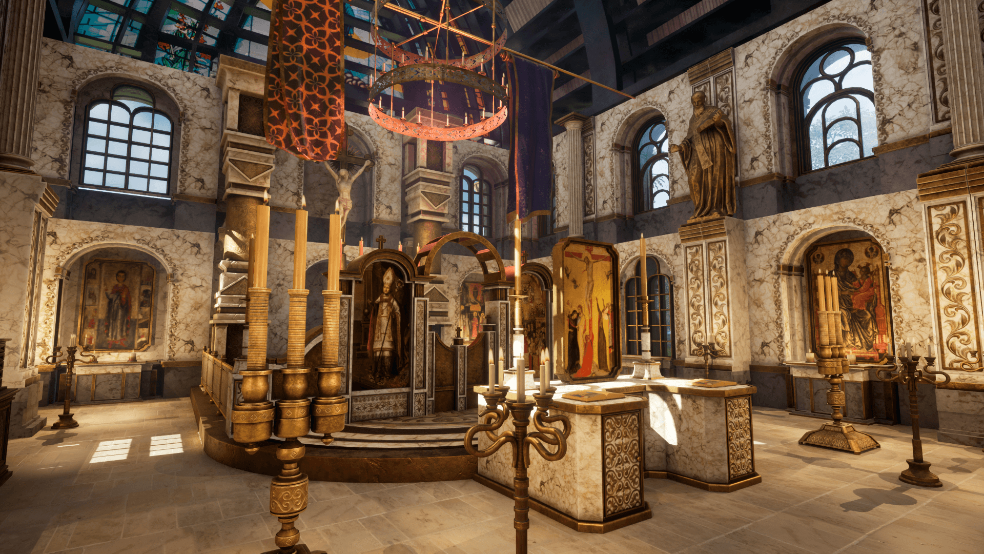 An image showing the Cathedral 3. asset pack, created with Unreal Engine