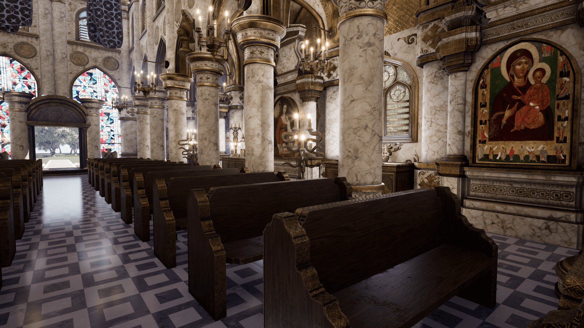 An image showing the Cathedral 5. asset pack, created with Unreal Engine