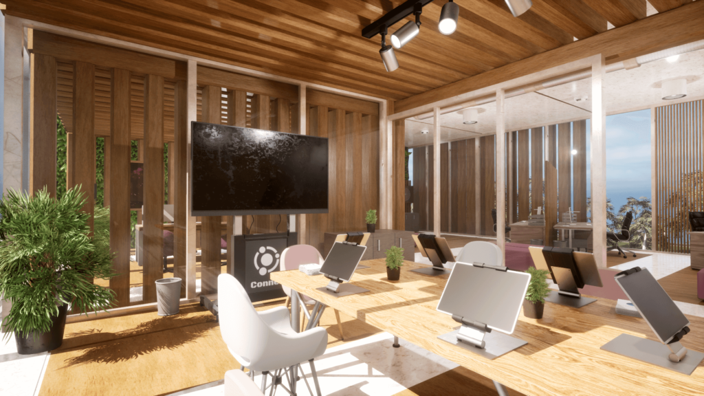 An image showing the Office Park asset pack, created with Unreal Engine