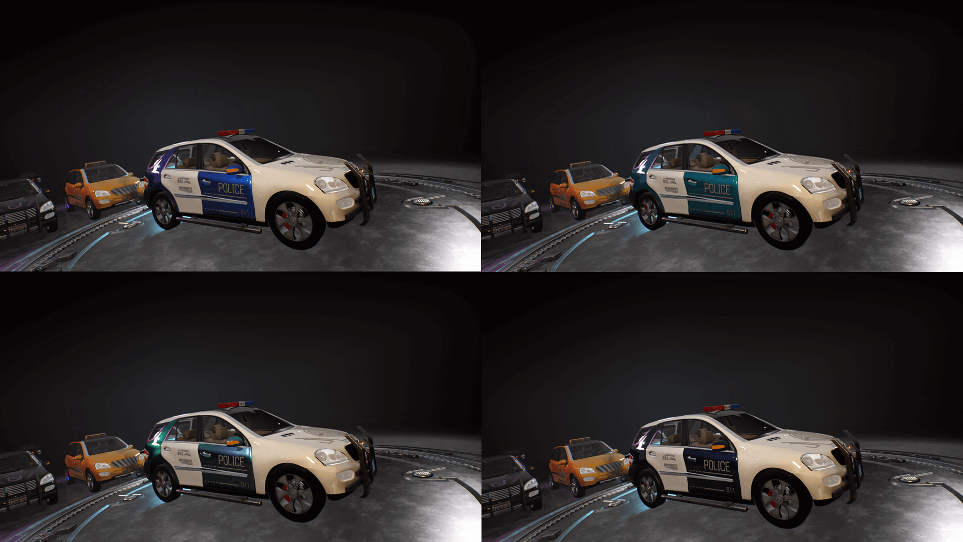 An image showing the SUV Bundle asset pack, created with Unreal Engine