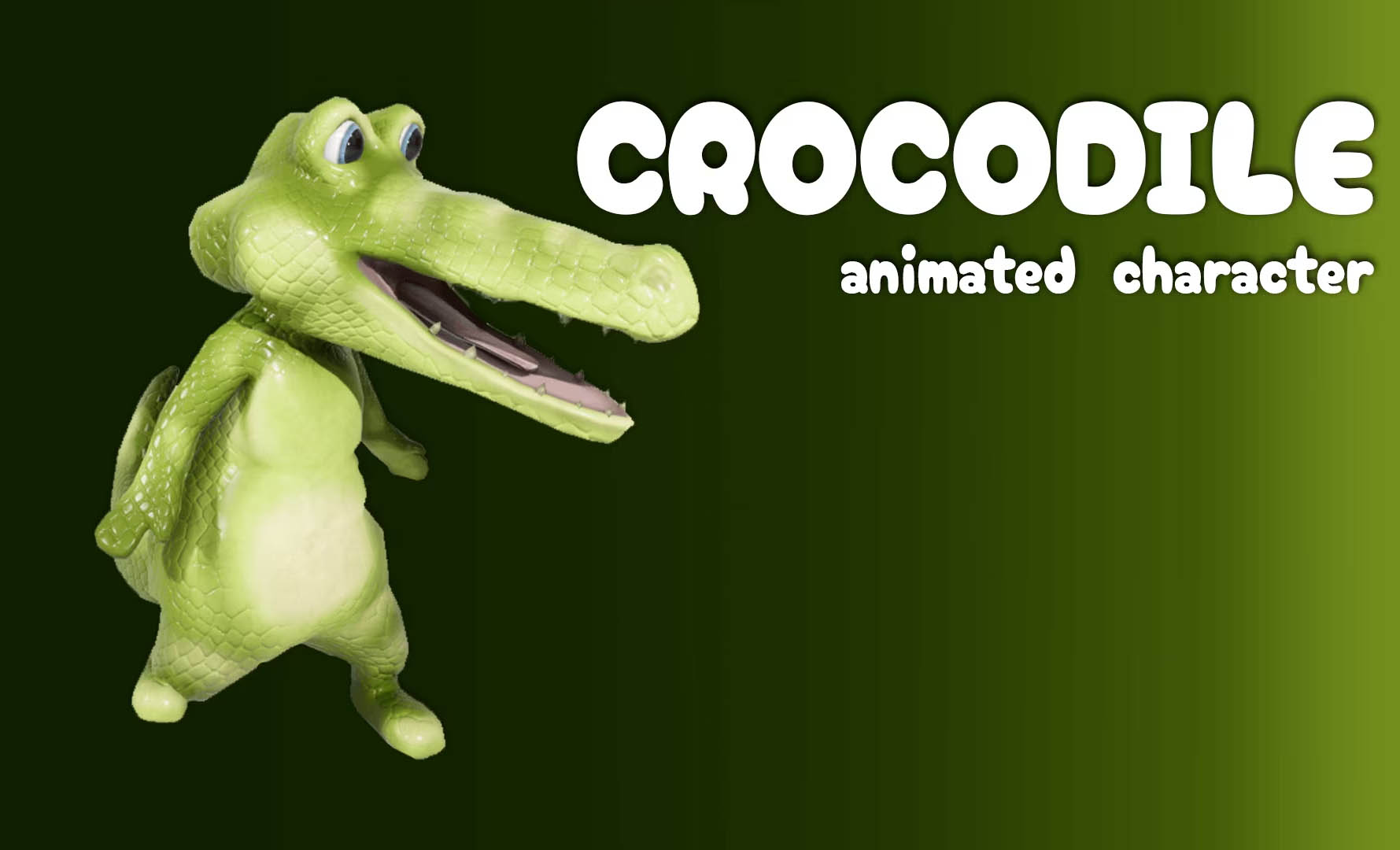 An image showing the Animated Crocodile Model, created with Unreal Engine